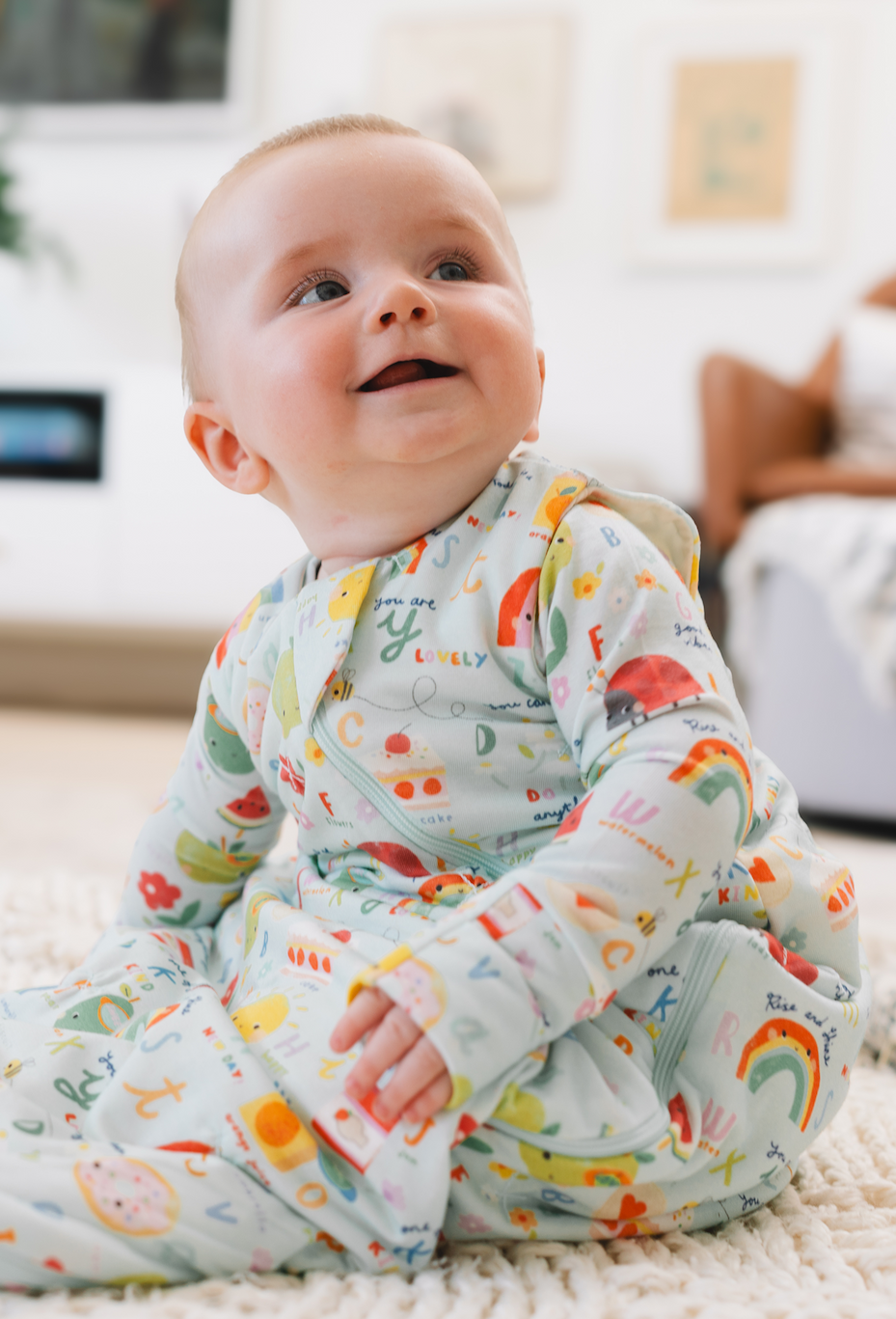 Loulou Lollipop TENCEL™ Sleep Bag 1.0 TOG Alphabet Smiles