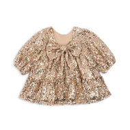 Konges Slojd Lila Sequins Bow Dress Gold Glitter