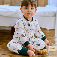 Nest Designs Cotton Long Sleeve Footed Sleep Bag 1.0 Tog Forest Forage