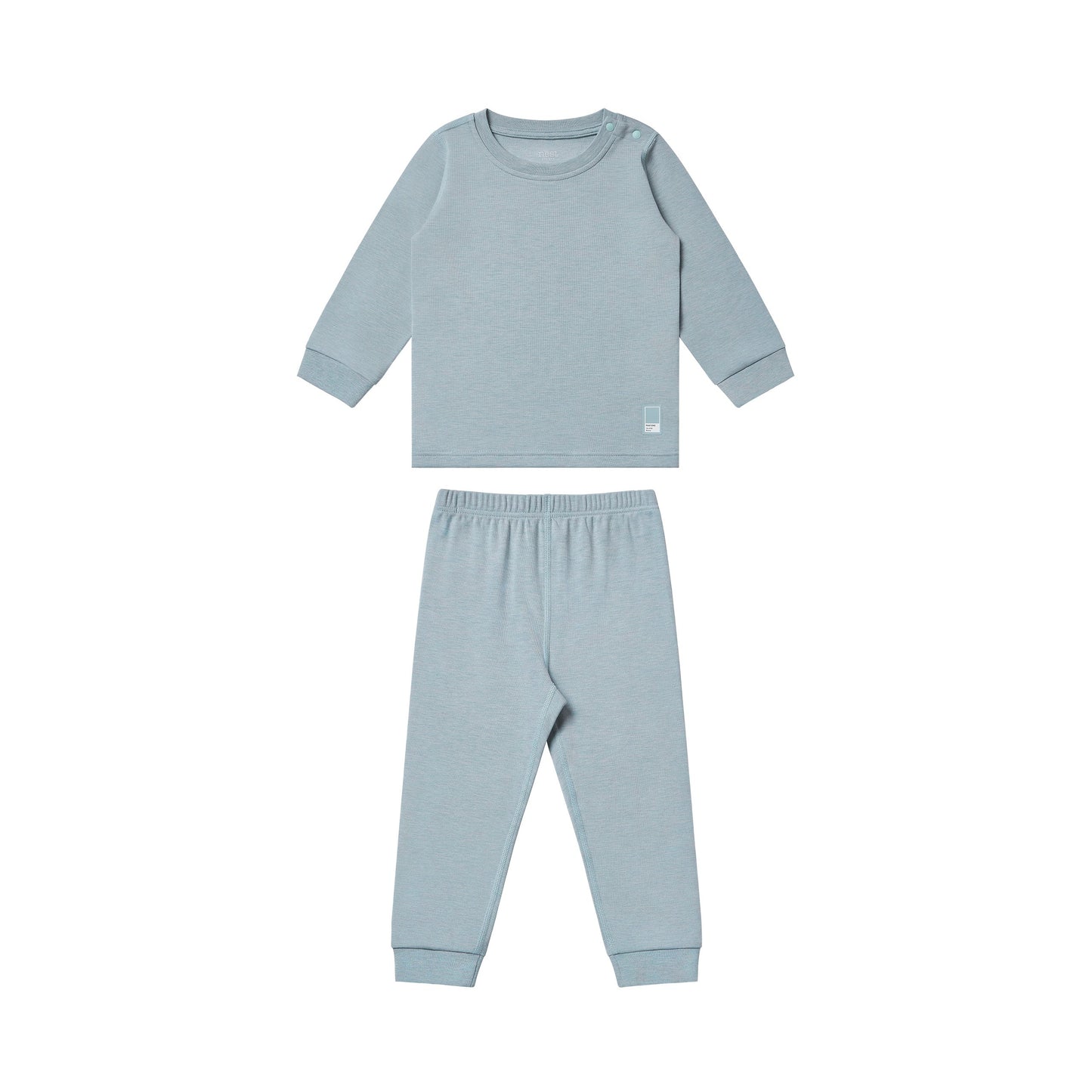 Nest Designs slate blue two-piece long-sleeve toddler pajama set (top + pants)
