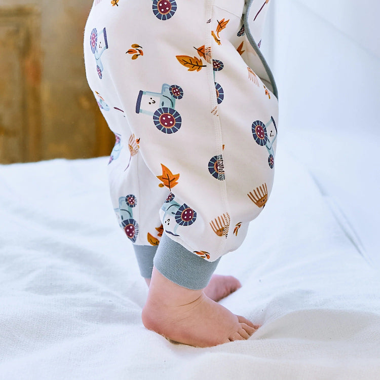 Nest Designs Organic Cotton Long Sleeve Kimono Romper On The Farm