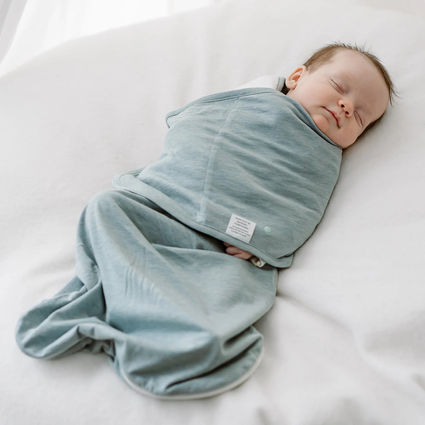 Nest Designs Avocado Bamboo Startle Stop Sleep Bag for babies in slate blue, 0.5 tog