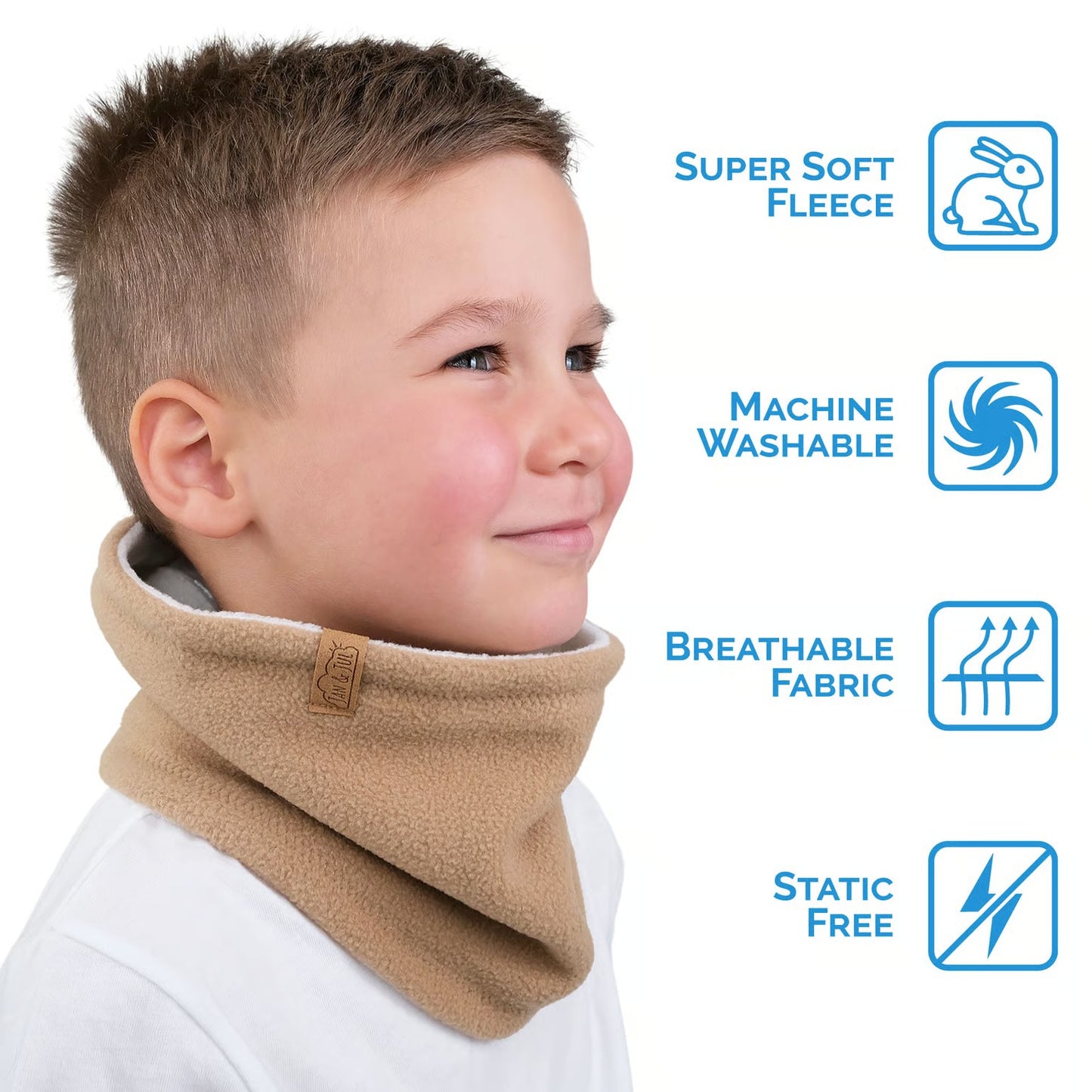 Jan & Jul Kids Fleece Neck Warmer One Size Soft Brown