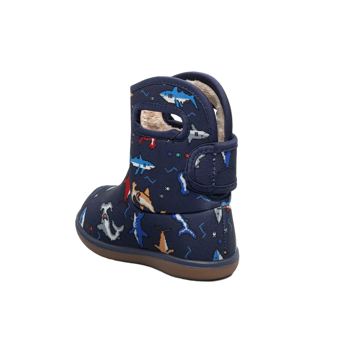 Bogs Baby Bogs II Pixel Shark boot navy with shark pattern