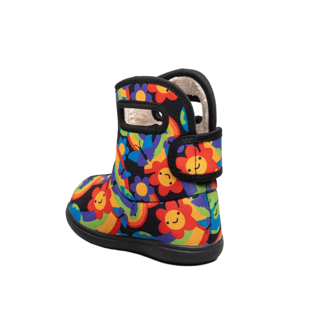 Bogs baby boot rainbow planet pattern