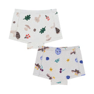 Nest Designs Bamboo Jersey Girls Boy Short Underwear 2 Pack Fall Magic