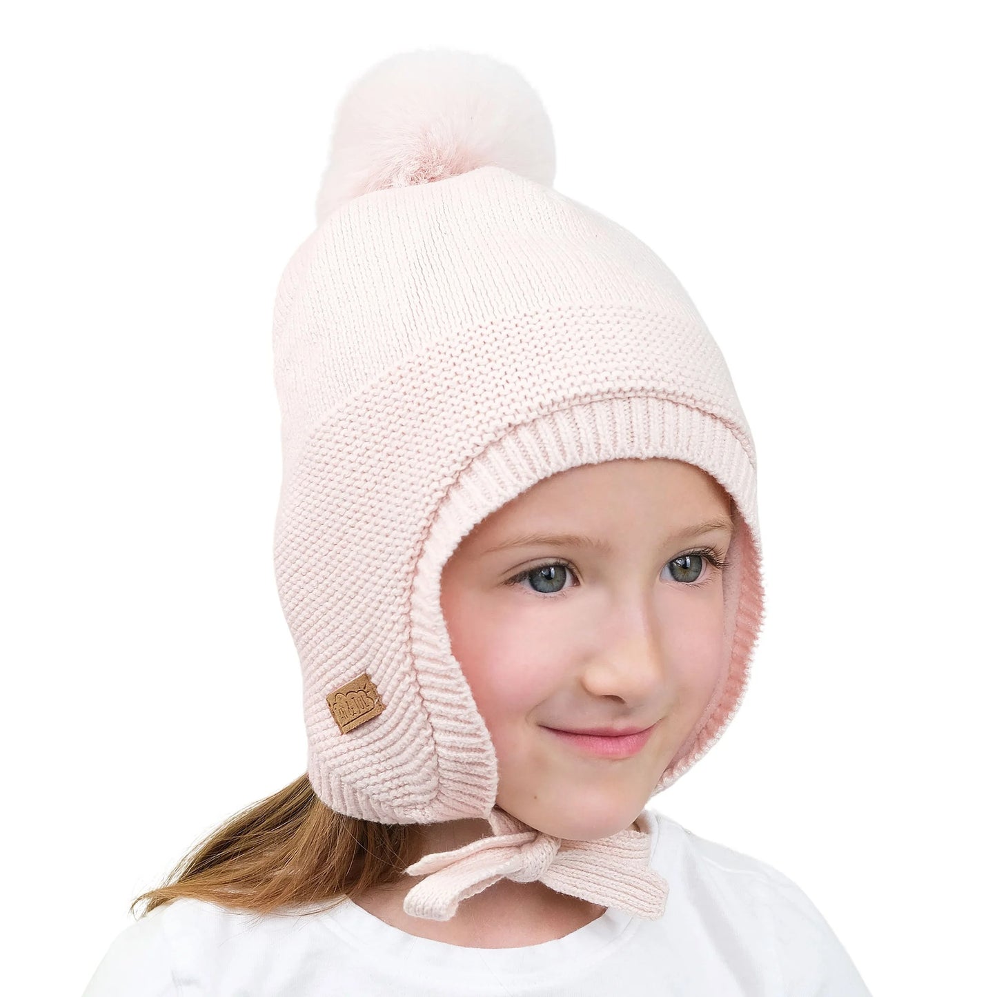 Jan & Jul Kids Pom-Pom Knit Hats Light Pink