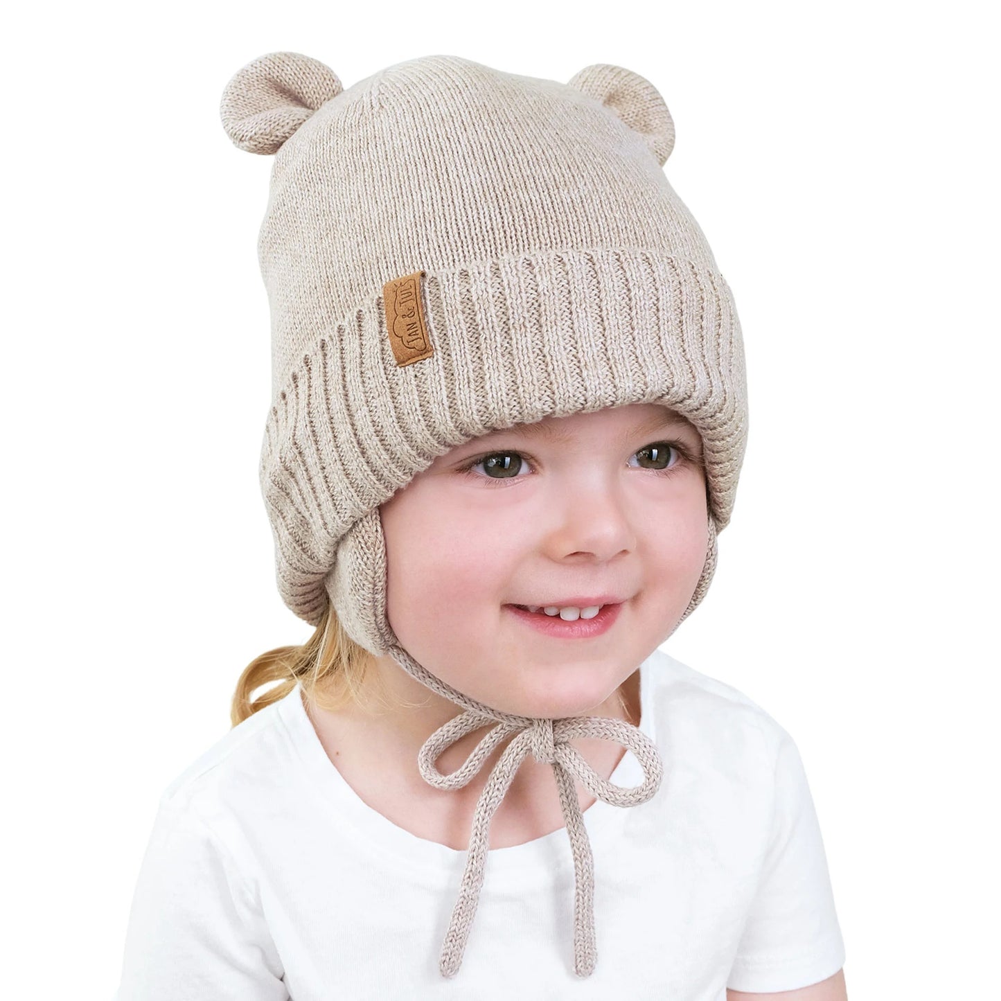 Jan & Jul Kids Bear Knit Hats Wheat Field