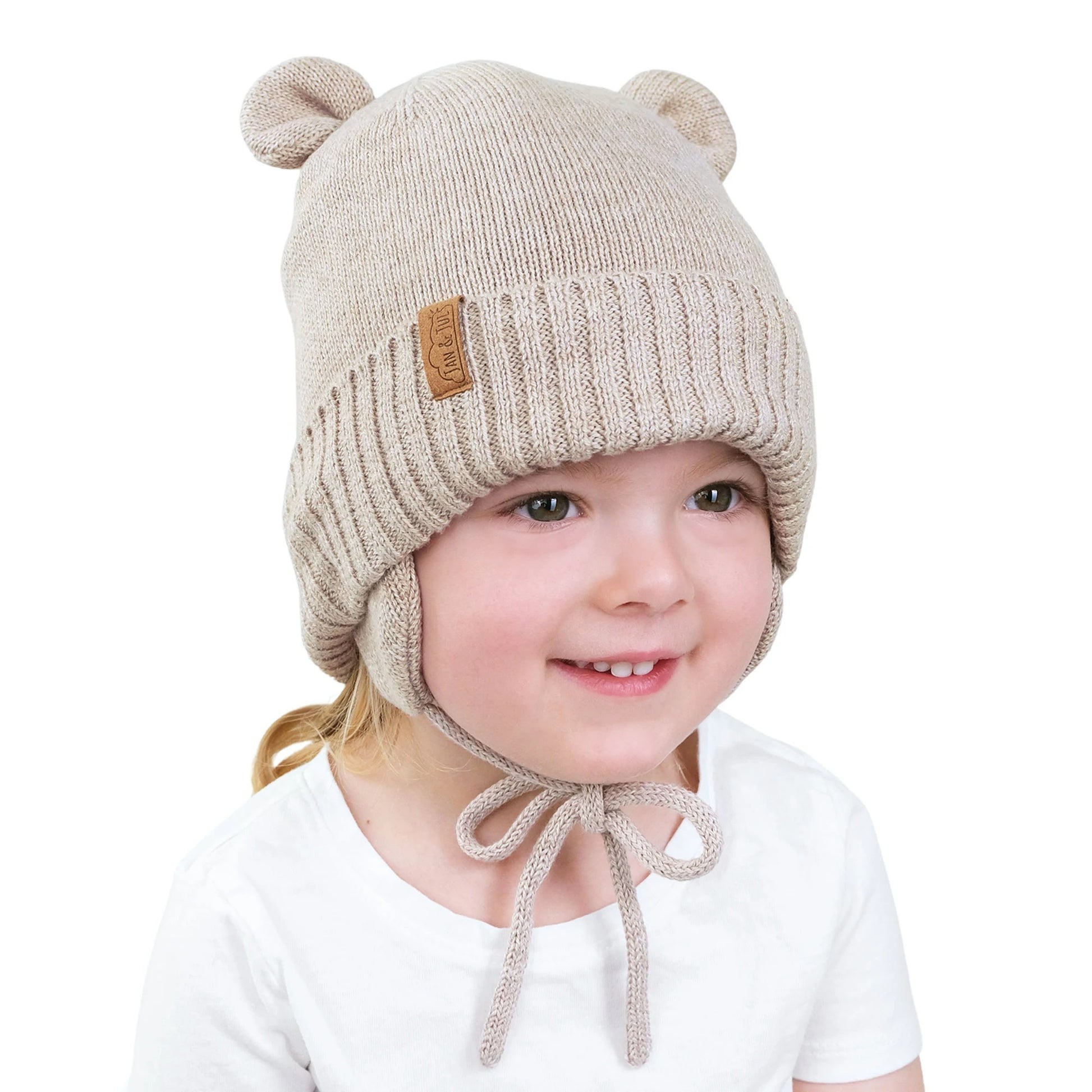 Jan & Jul Kids Bear Knit Hats Wheat Field