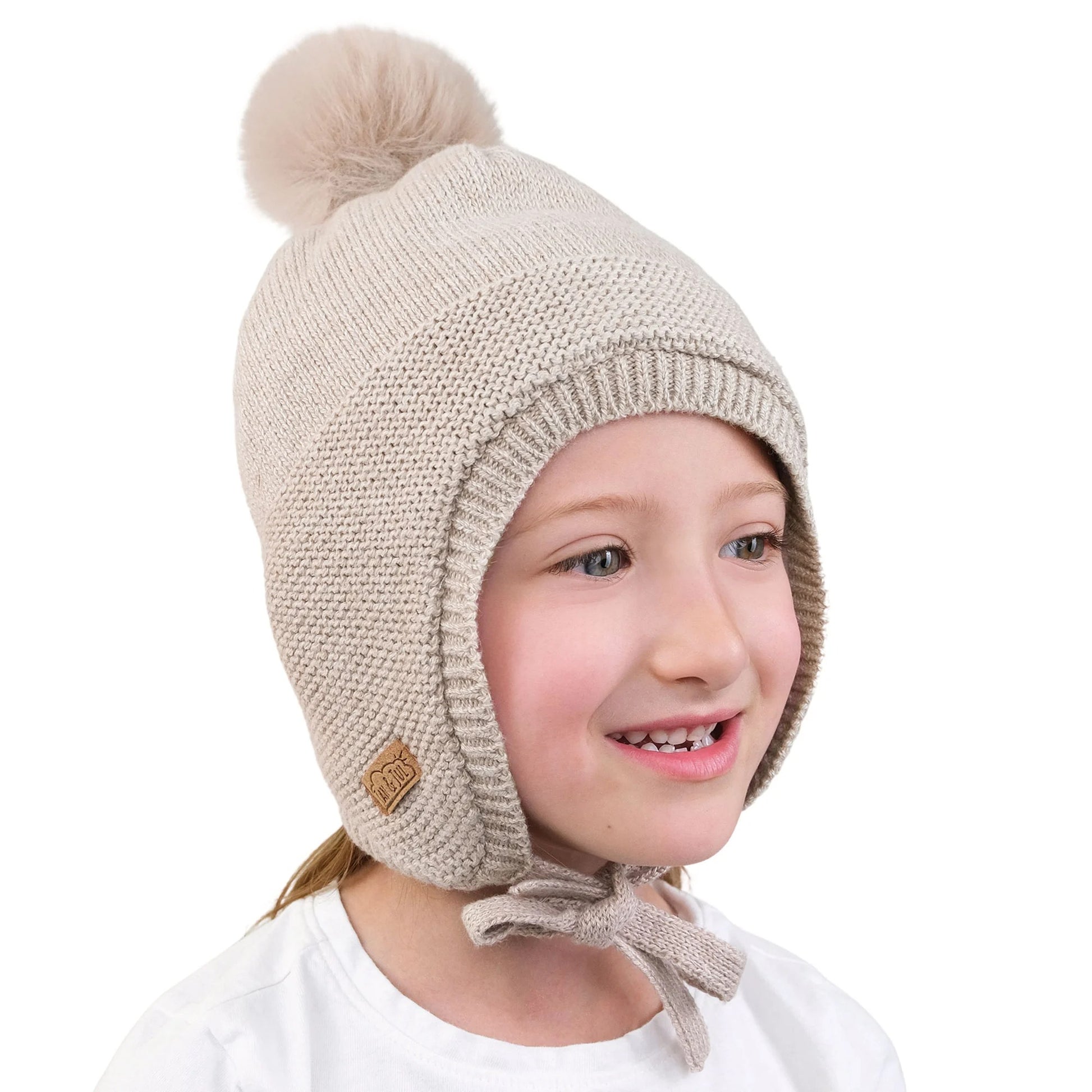 Jan & Jul Kids Pom-Pom Knit Hats Wheat Field