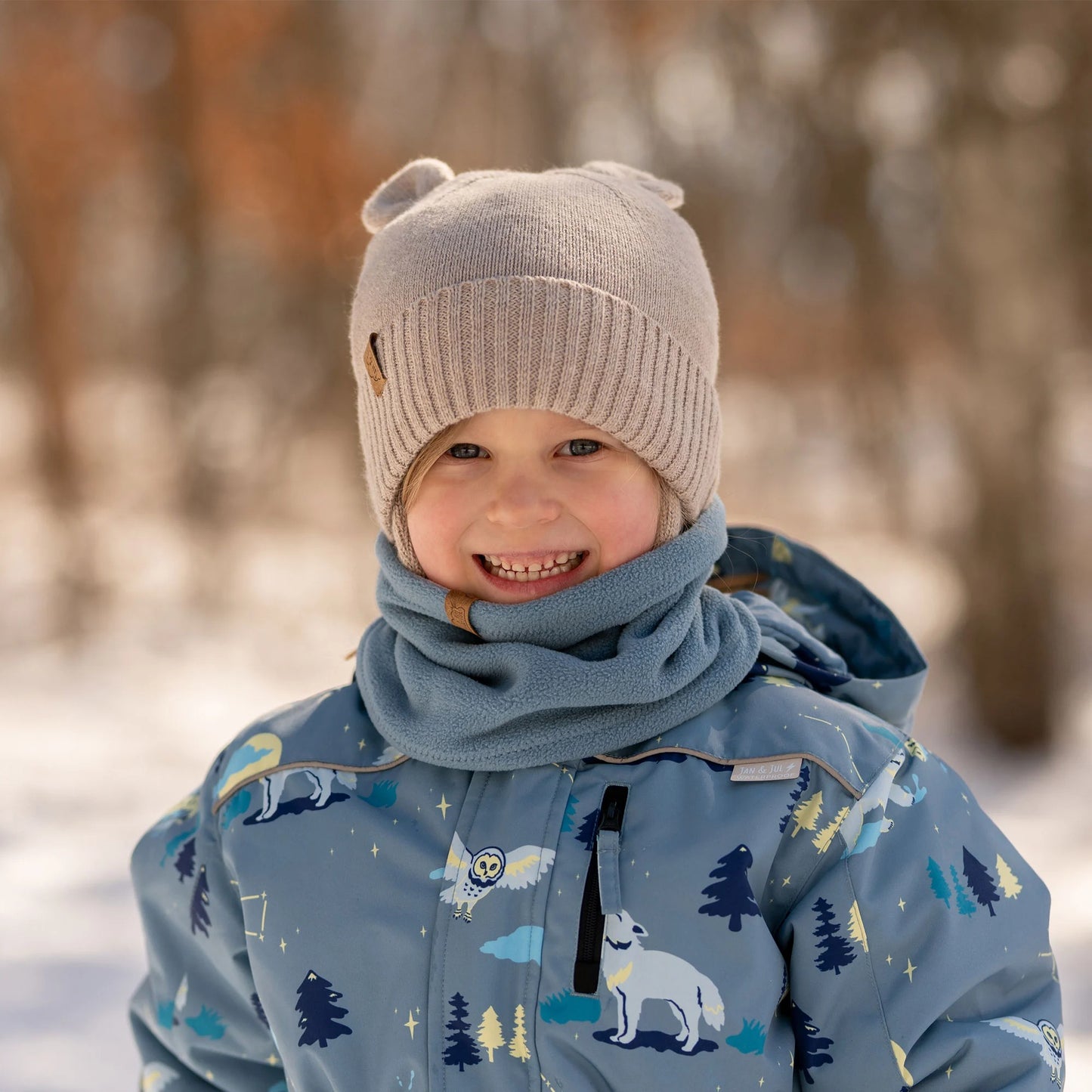 Jan & Jul Kids Bear Knit Hats Wheat Field