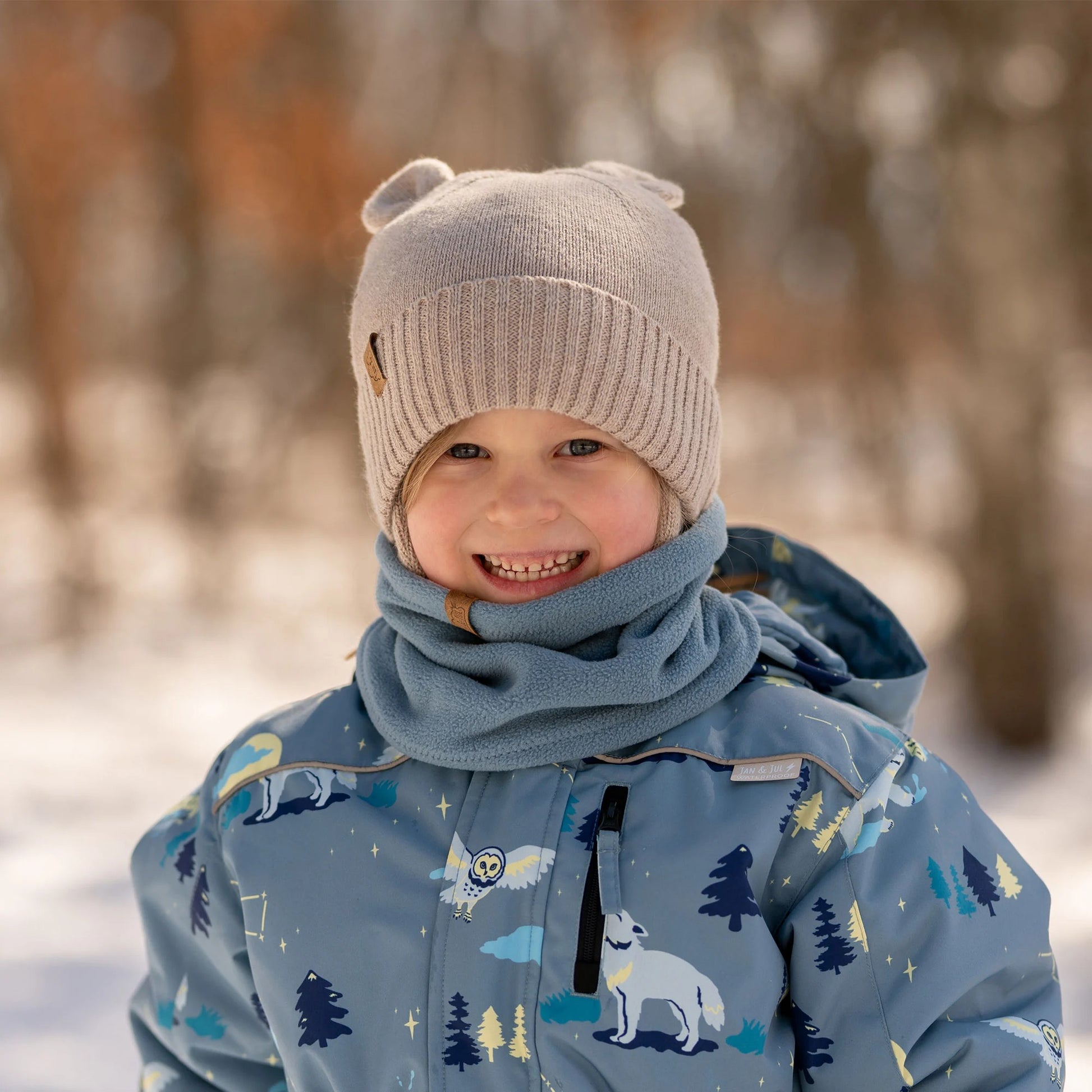 Jan & Jul Kids Bear Knit Hats Wheat Field