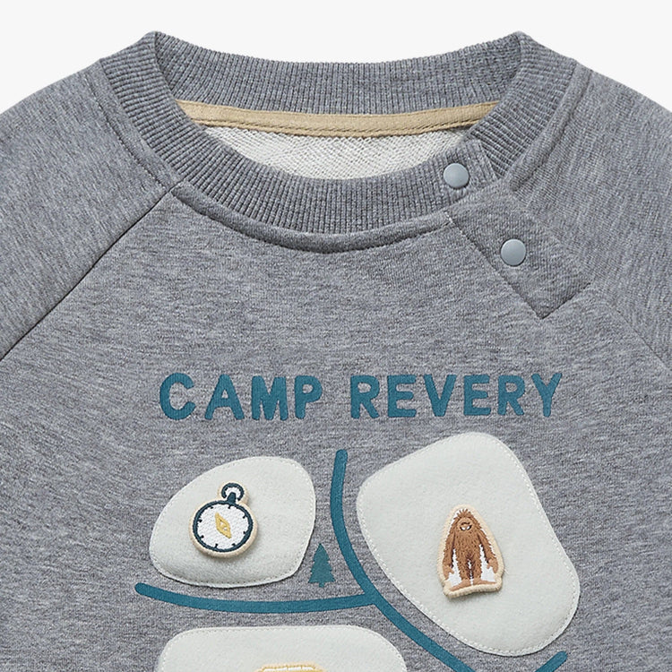 Petite Revery French Terry Raglan Sweatshirt Slate Gray