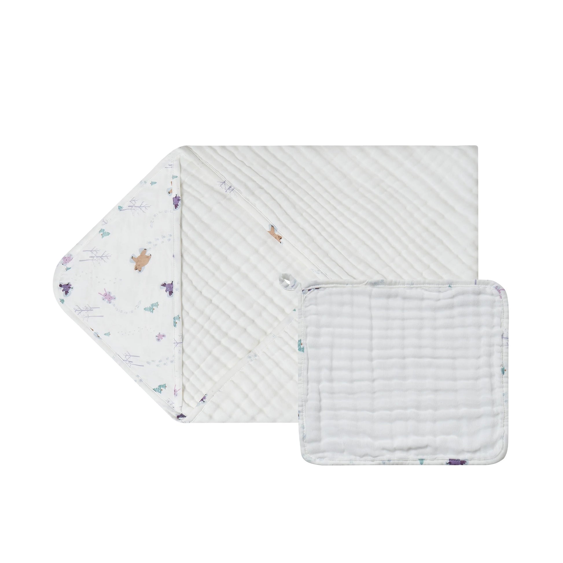 Nest Designs Organic Cotton 9-Layer Hooded Baby Bath Towel Snow Angels