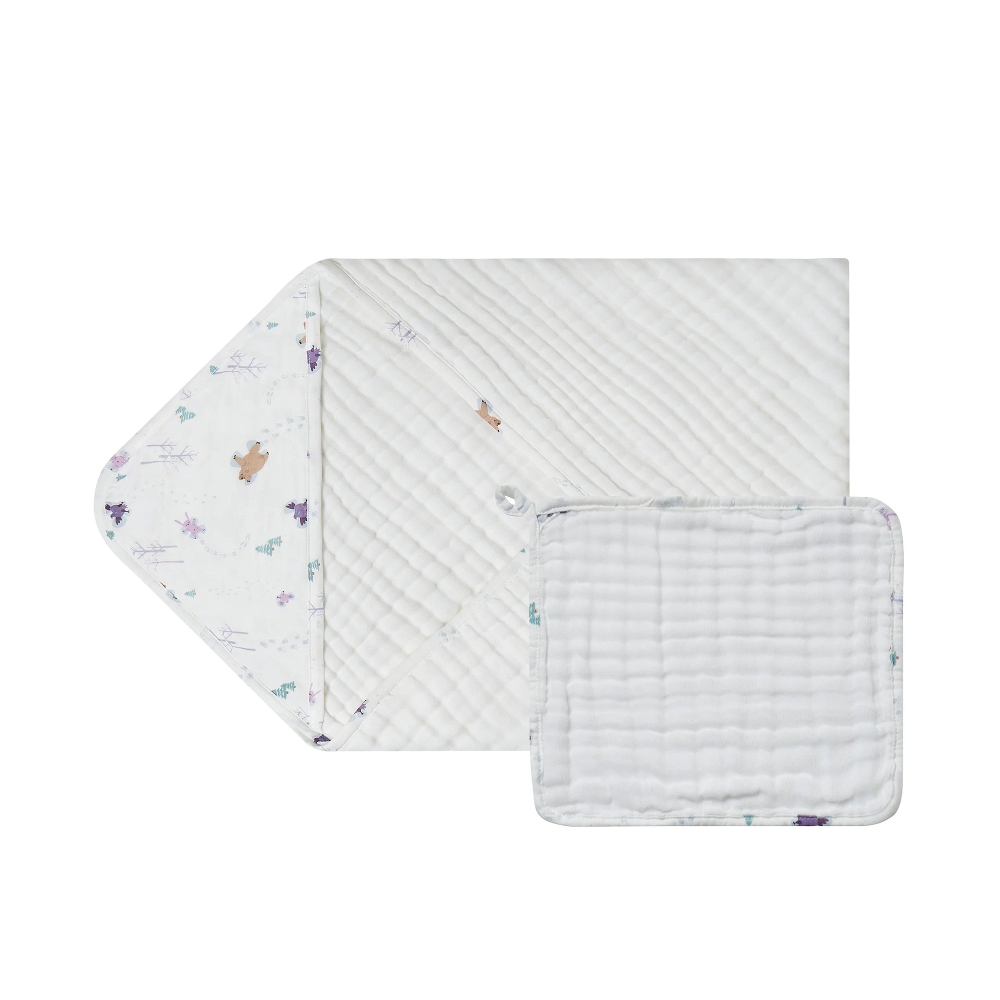 Nest Designs Organic Cotton 9-Layer Hooded Baby Bath Towel Snow Angels