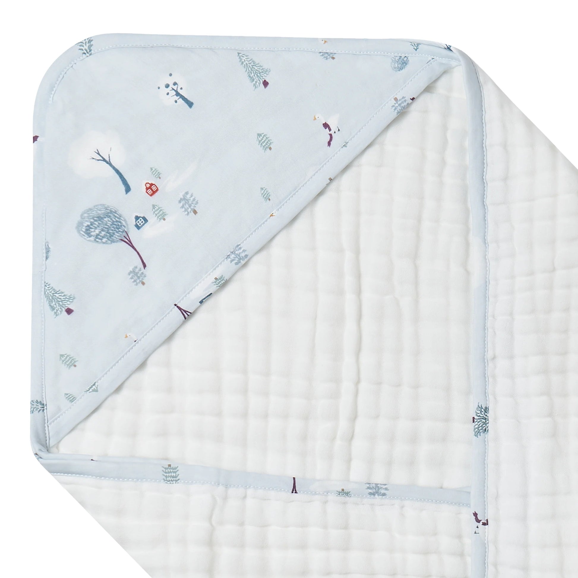 Nest Designs Organic Cotton 9-Layer Hooded Baby Bath Towel Snowy Snuggles