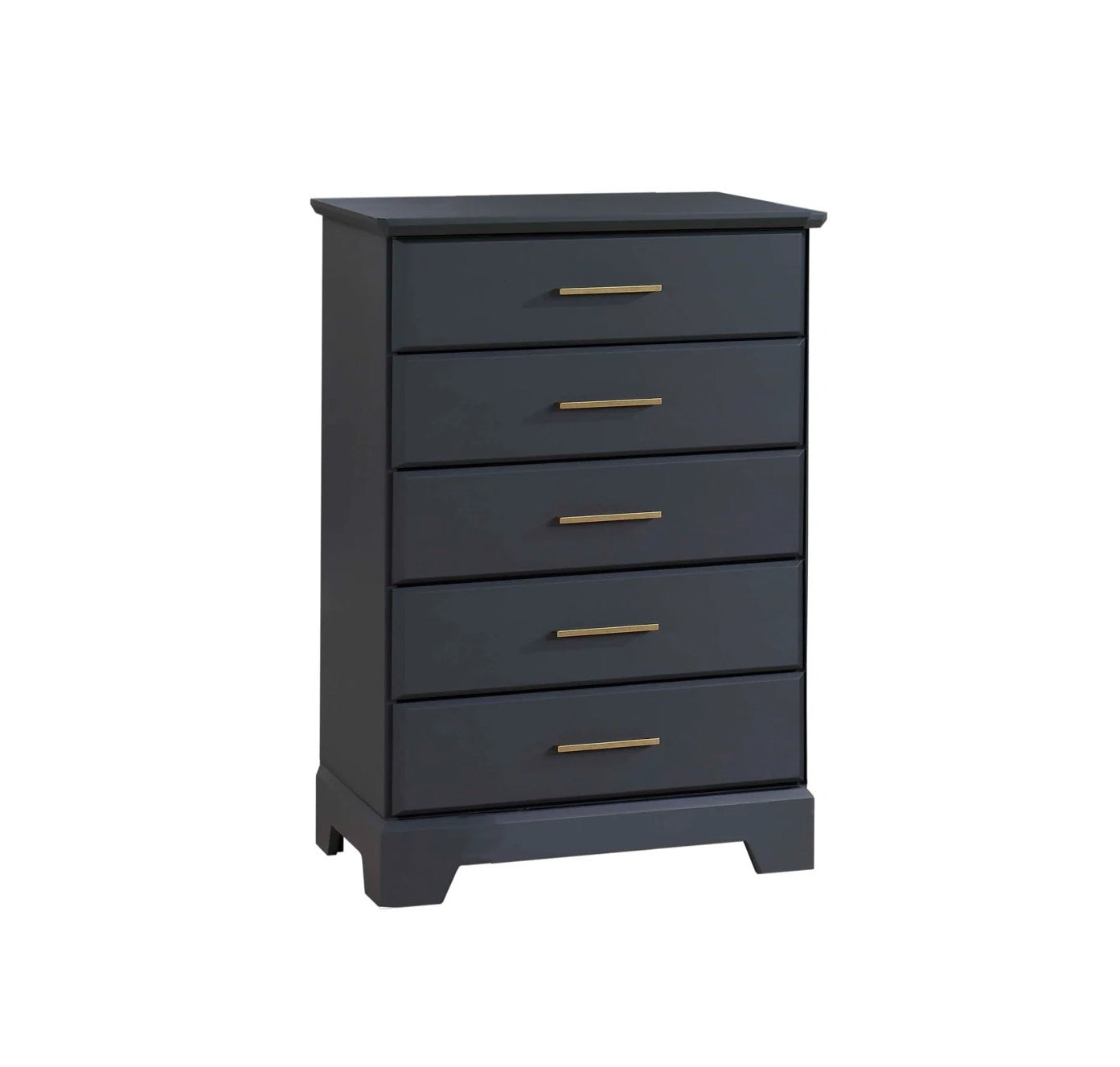 Natart Taylor 5-drawer dresser, dark gray with gold handles