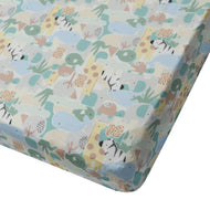 Loulou Lollipop Muslin Fitted Crib Sheet Animal Puzzle
