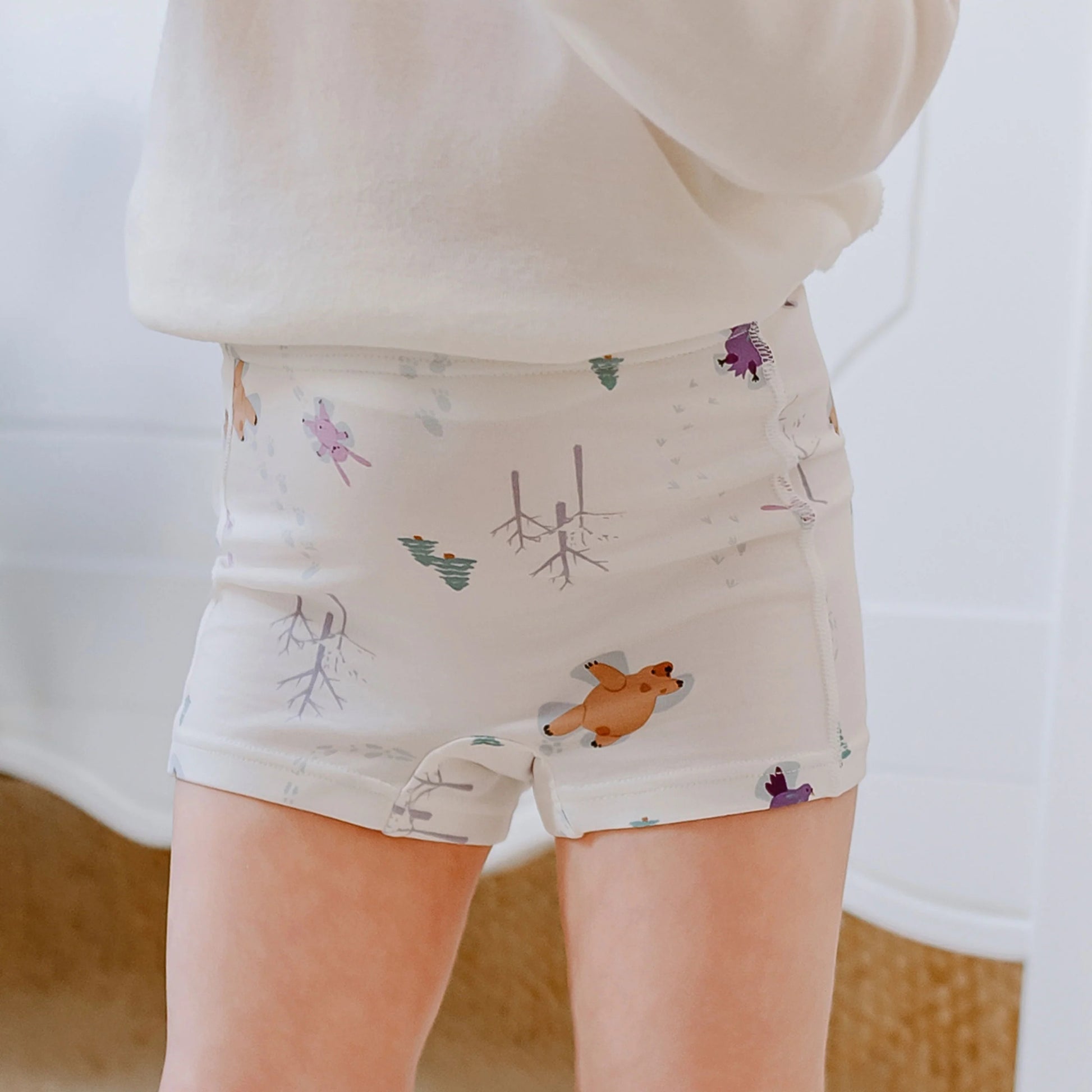 Nest Designs Bamboo Girls Boy Short Underwear (2 Pack) Snow Buddies