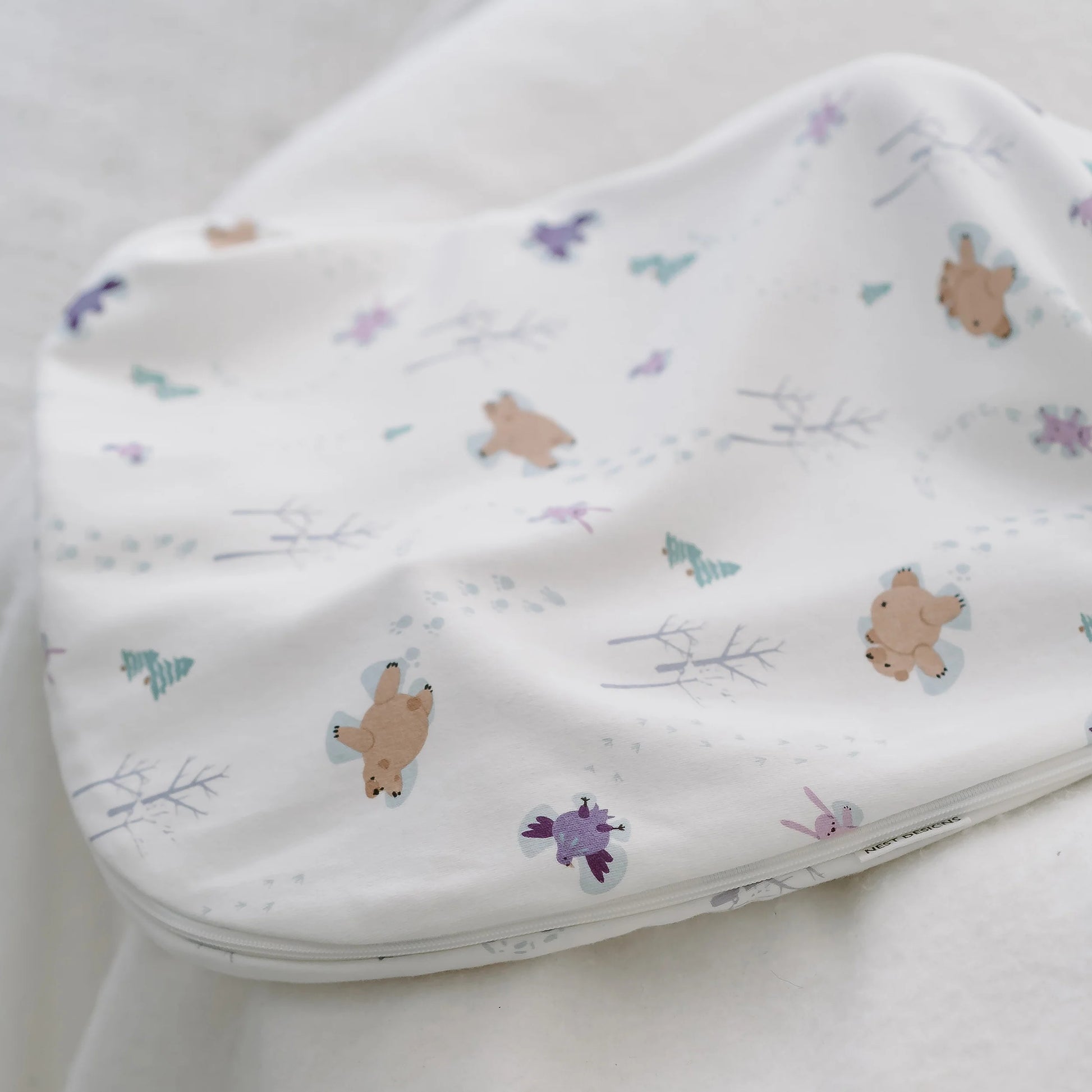 Nest Designs Organic Cotton Startle Stop Sleep Bag 0.5 Tog Snow Angels