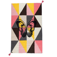 Varanassi Dhurrie Hand-Woven 100% Cotton Rug - Butterfly