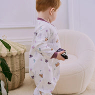 Nest Designs Organic Cotton Long Sleeve Footed Sleep Bag 1.0 Tog Snow Angels