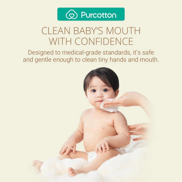 Purcotton Cotton Baby Wet Wipes 80 Sheets