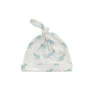 Silkberry Baby Organic Cotton Knot Hat Arctic Blue Bear Print