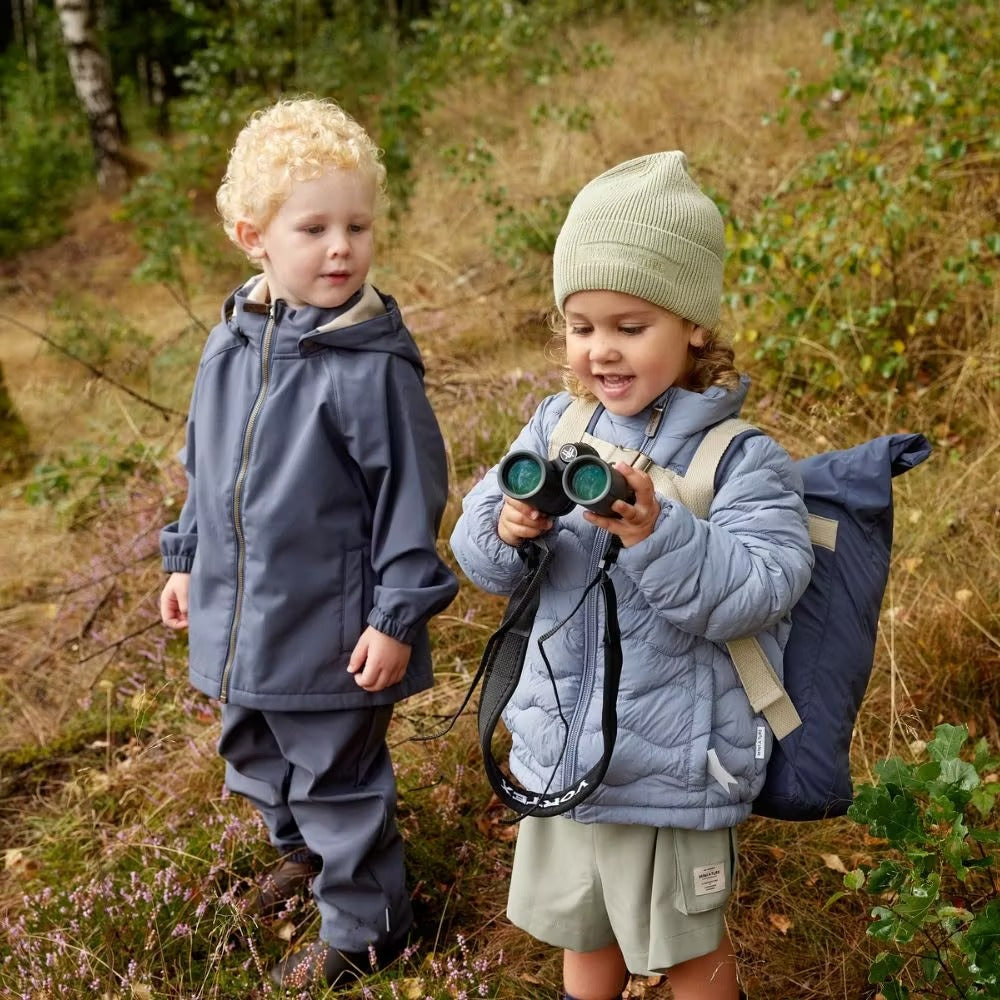 Mini A Ture Mataden spring softshell jackets, ombre blue, two jackets shown