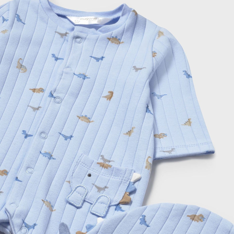 Mayoral Dinosaur Print Romper and Hat Set