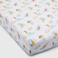 Loulou Lollipop Muslin Fitted Crib Sheet Mermaids