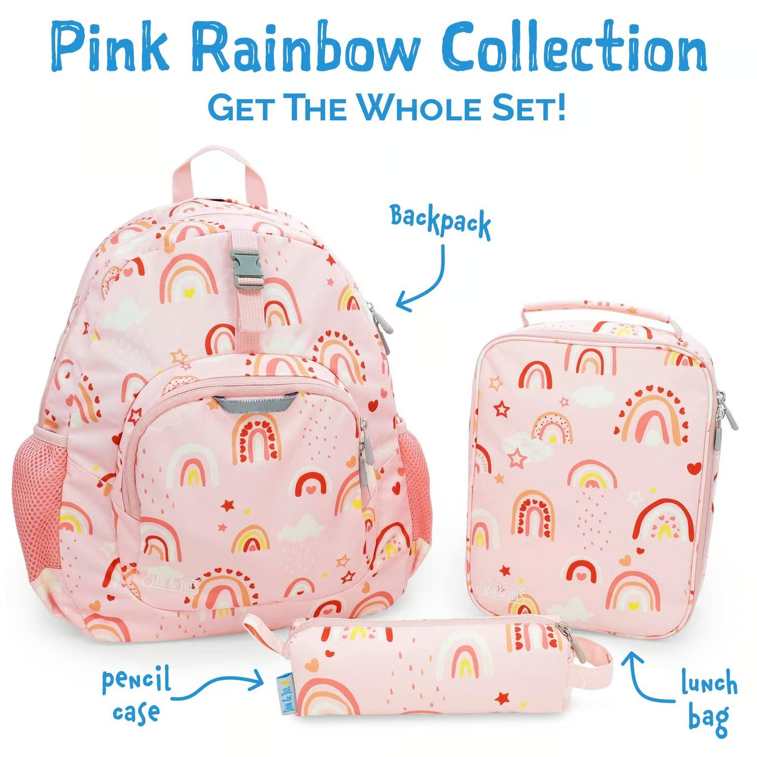 Jan & Jul Kids Lunch Bag Pink Rainbow