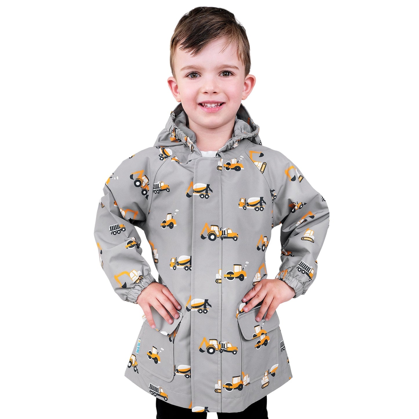 Jan & Jul Waterproof Cozy Dry Rain Jacket Grey Construction