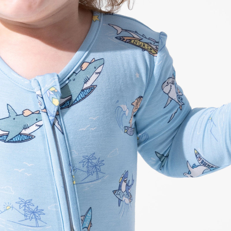 Bellabu Bear Bamboo Convertible Footie Shark School