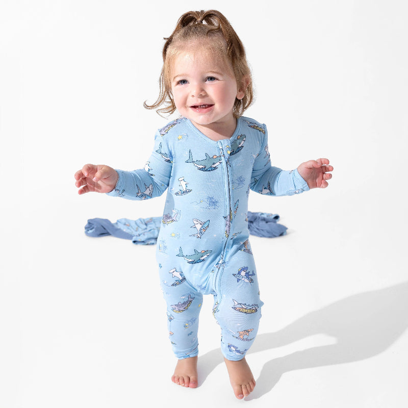 Bellabu Bear Bamboo Convertible Footie Shark School