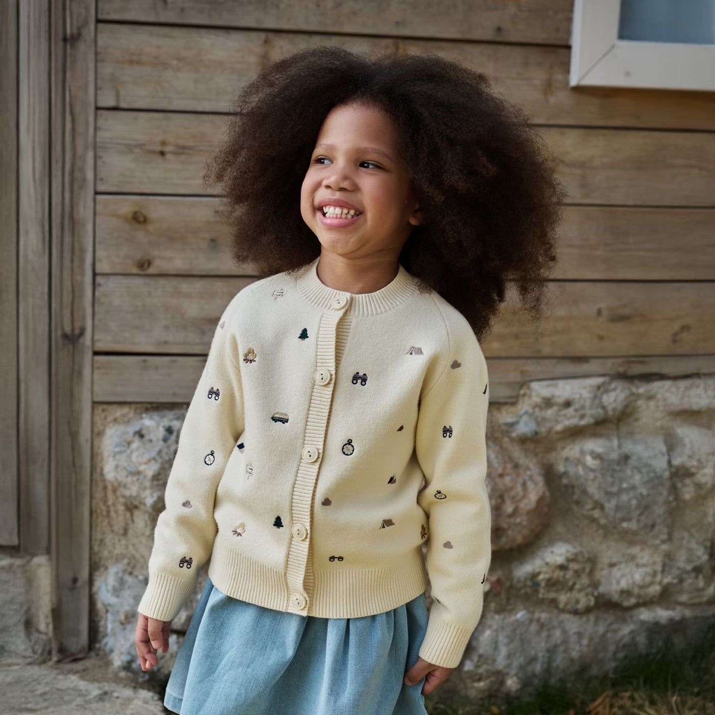 Petite Revery Cotton Knit Cardigan Mini Camp Revery