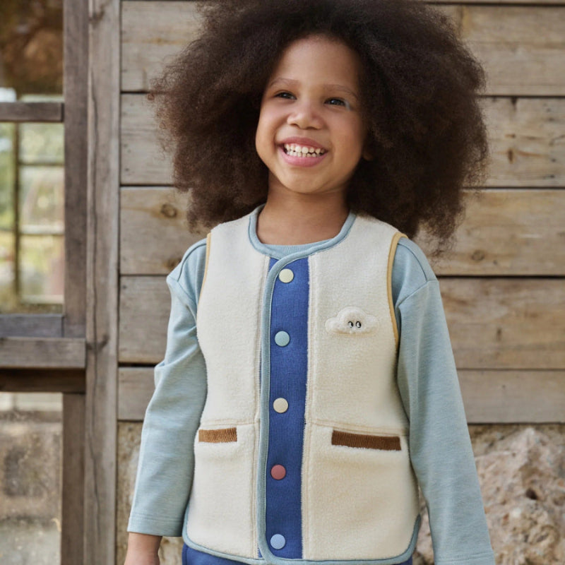 Petite Revery Recycled Fleece Vest Cloud