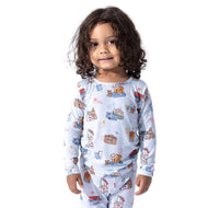 Bellabu Bear Bamboo Kids Pajamas Vintage Suitcases