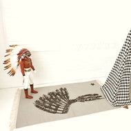 Varanassi Dhurrie Hand-Woven 100% Cotton Rug - Indian