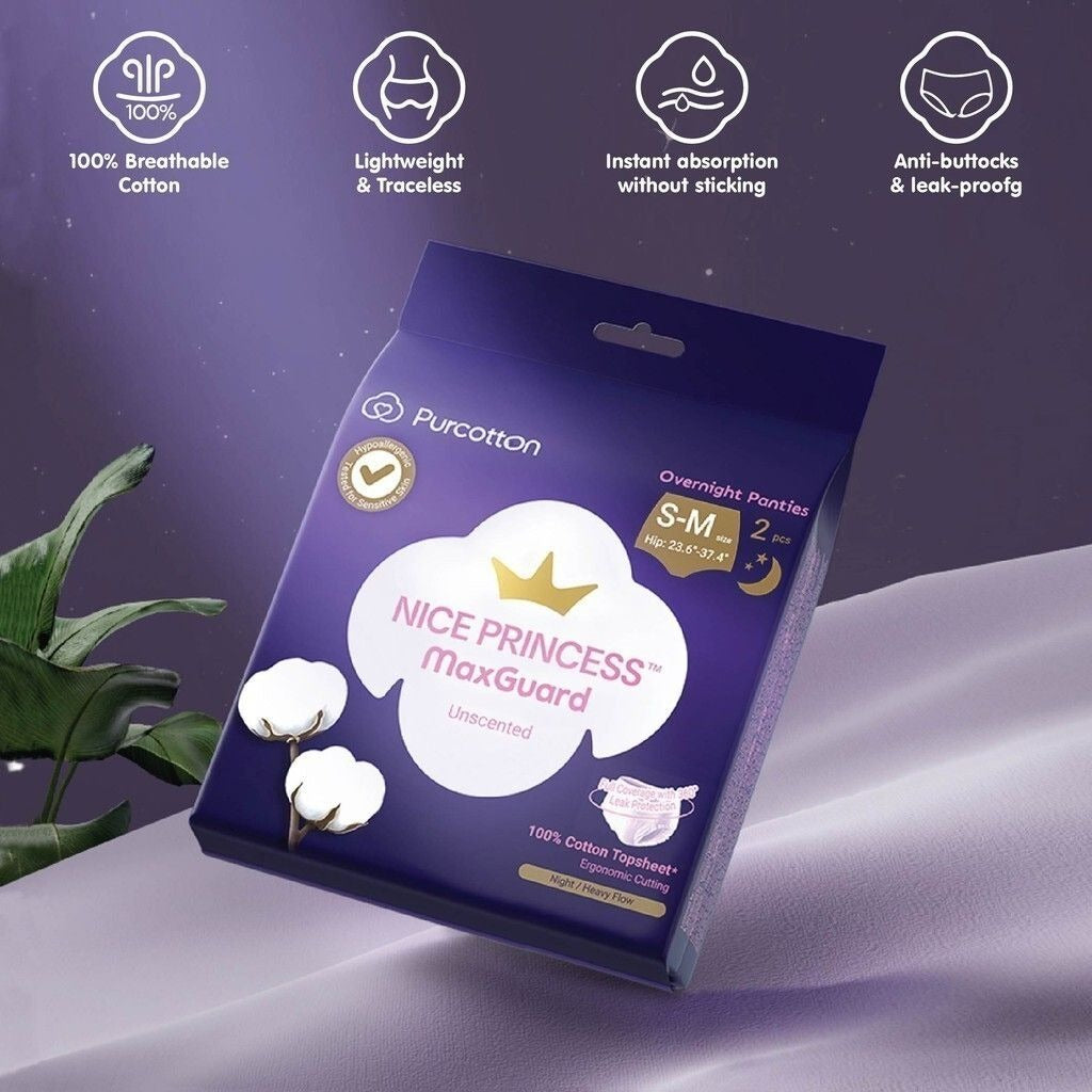 Purcotton MaxGuard Unscented Overnight Panties 2pcs