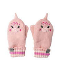 Flapjackkids Baby Knitted Mittens Dino Pink