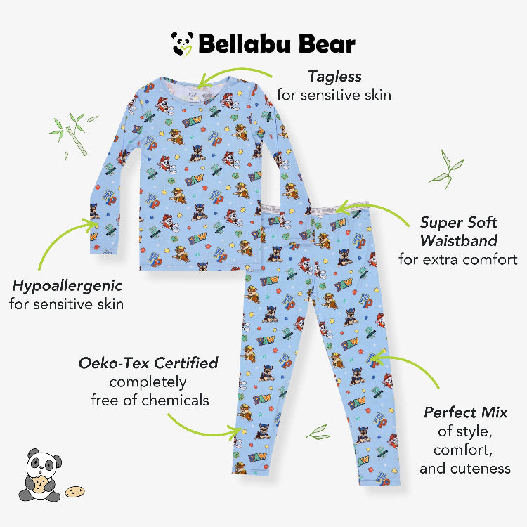 Bellabu Bear Varsity Blue Bamboo Kids Pajamas Paw Patrol