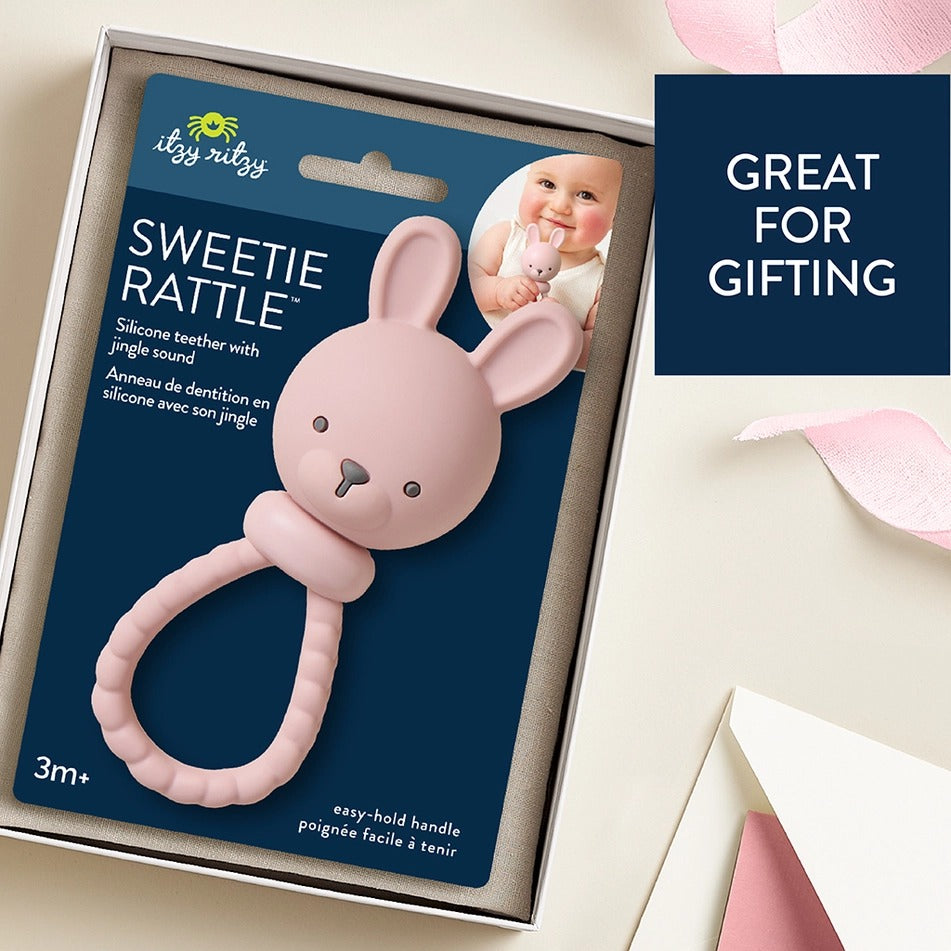 Itzy Ritzy Sweetie Rattle Pink Bunny