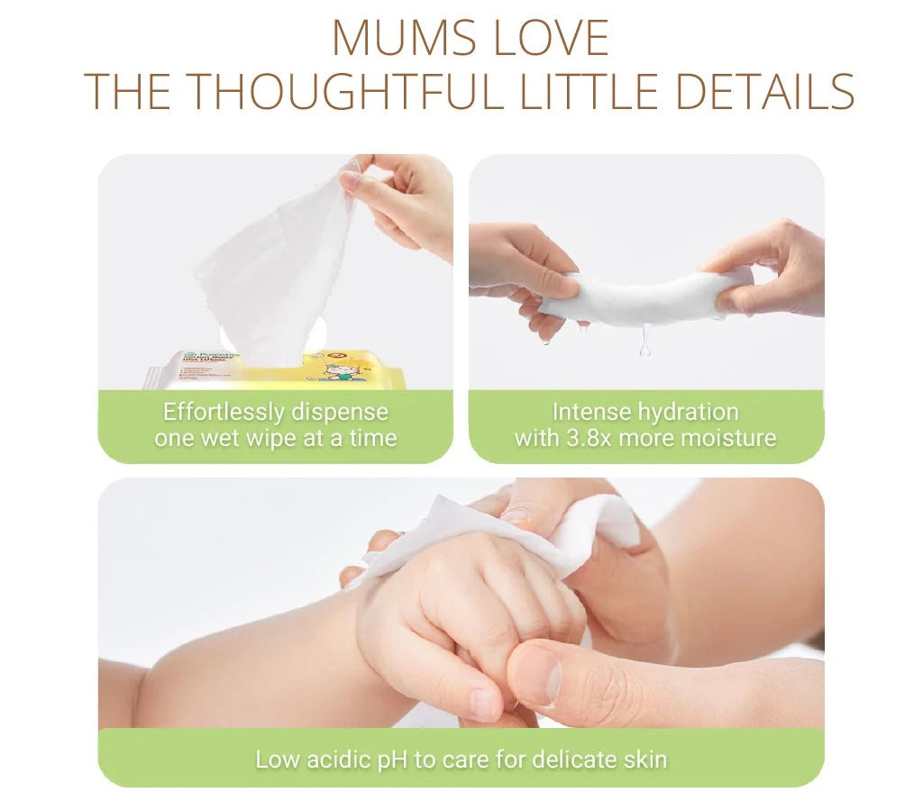 Purcotton Cotton Baby Wet Wipes 20 Sheets