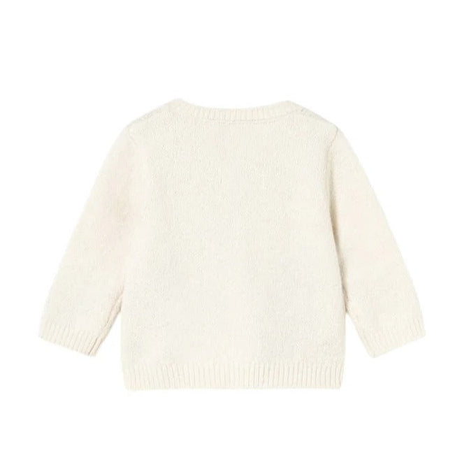 Mayoral Apple Knit Cardigan cream knit long sleeves