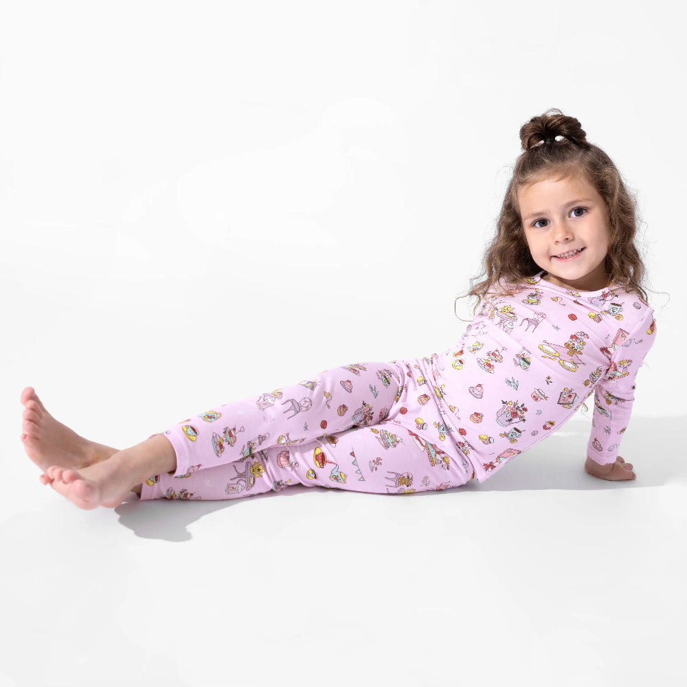Bellabu Bear Bamboo Kids Pajamas Tea Party