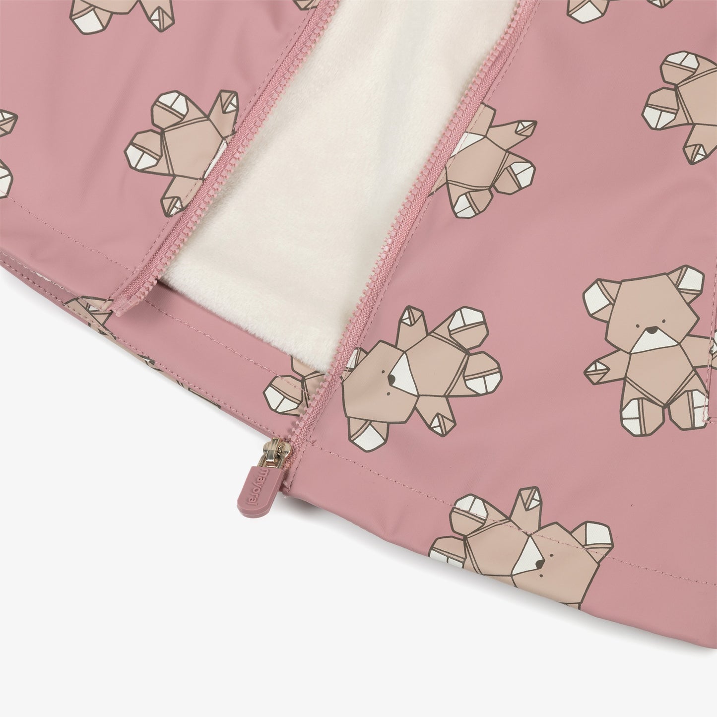 Mayoral teddy bear raincoat pink with geometric bear print