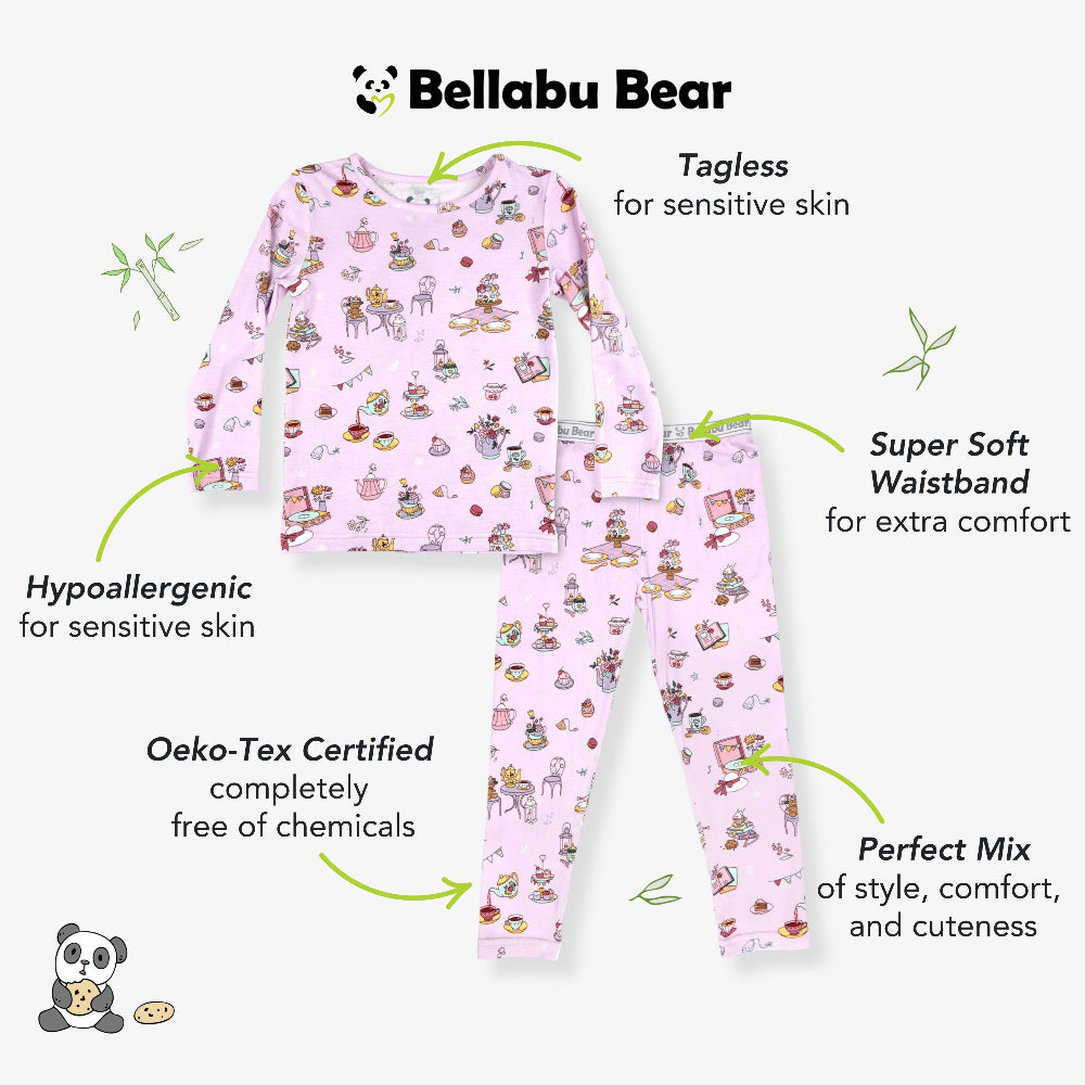 Bellabu Bear Bamboo Kids Pajamas Tea Party