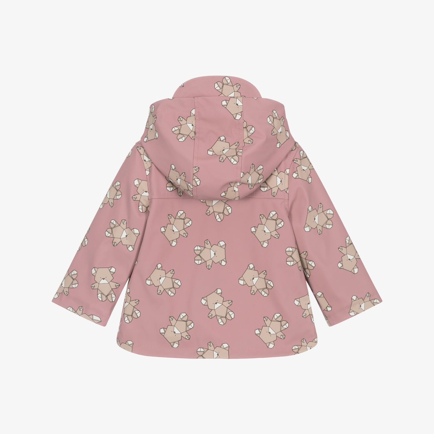 Mayoral teddy bear raincoat pink with hood and bear print