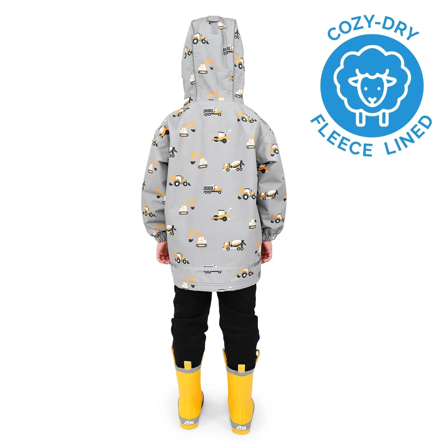 Jan & Jul Waterproof Cozy Dry Rain Jacket Grey Construction